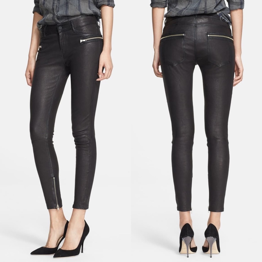 NWOT Lambskin Leather Black Stretch Pants
